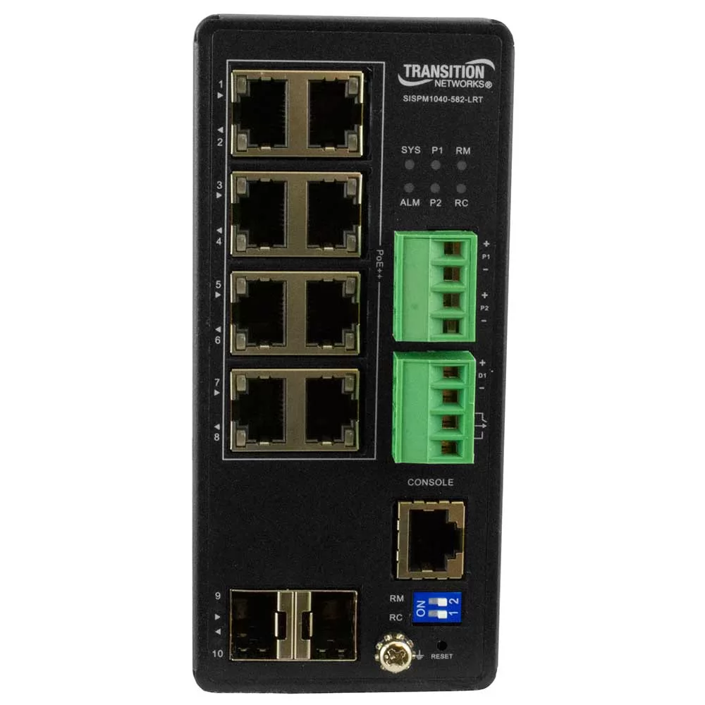 Conmutador Gigabit Ethernet PoE++ reforzado y administrado SISPM1040-582-LRT